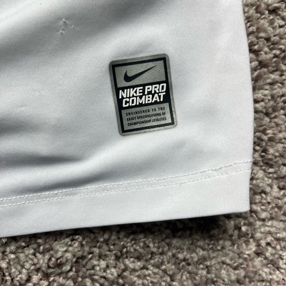 Nike Pro Combat White Fitted Long Sleeve Shirt - Picture 7 of 8